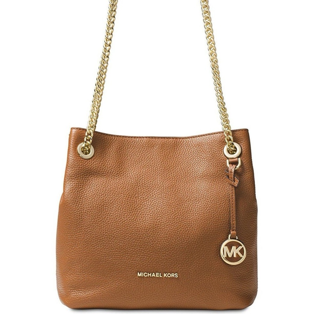 Michael Kors Tan Leather Shoulder Bag with Gold Chain